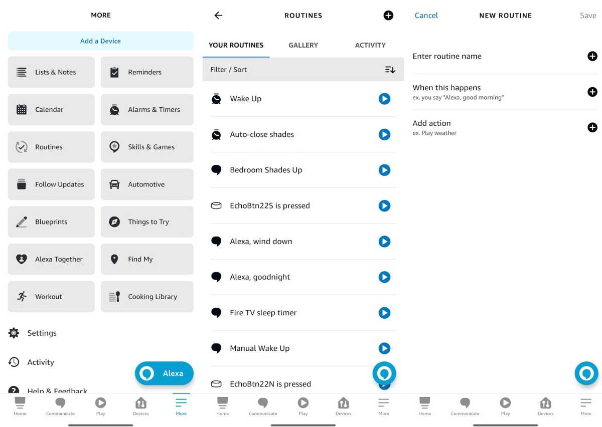 Creating a Routine in the Alexa app