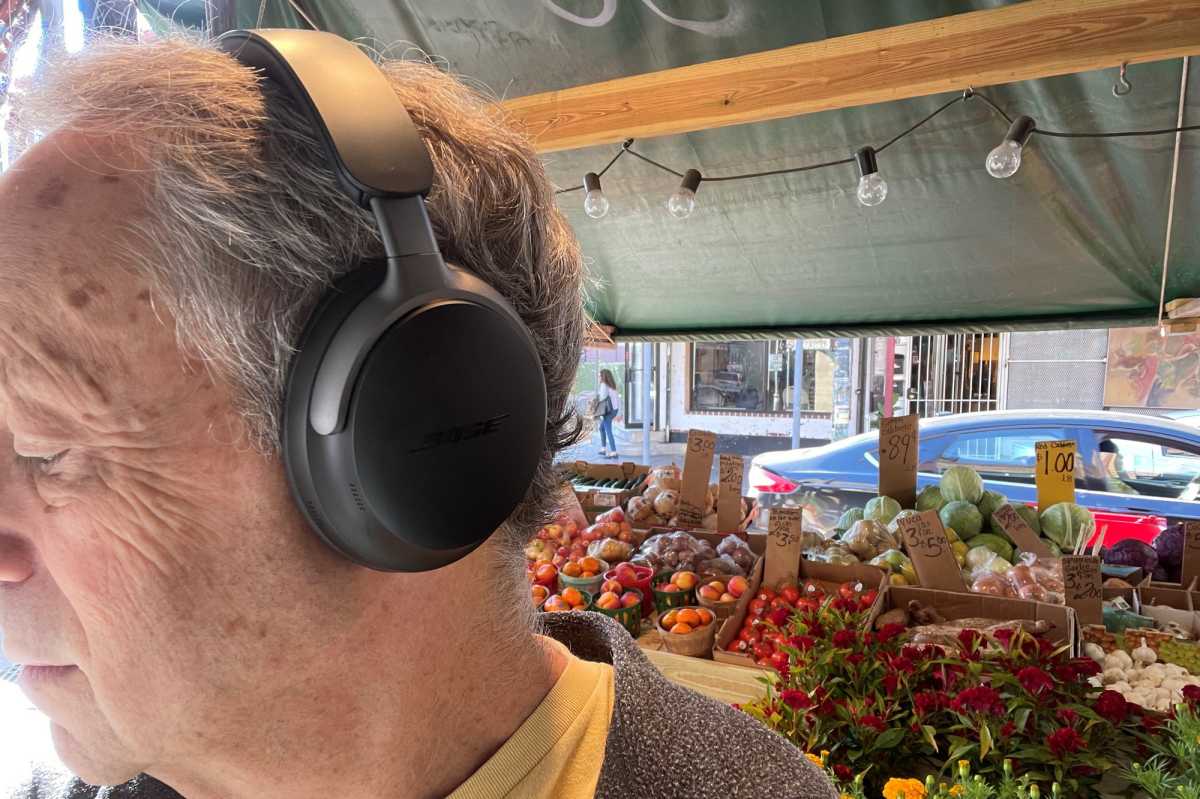 Author wearing Bose QuietComfort Ultra Headphones