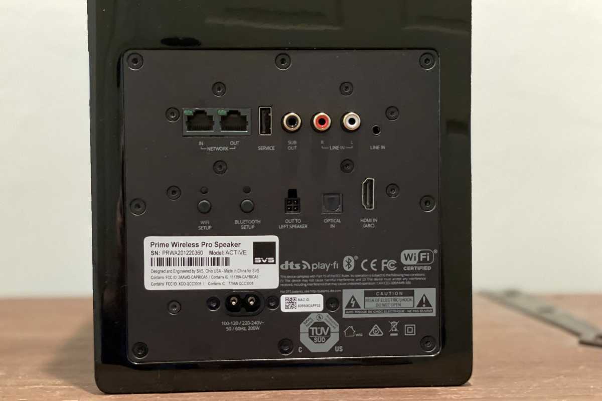 Rear panel on SVS Prime Wireless Pro