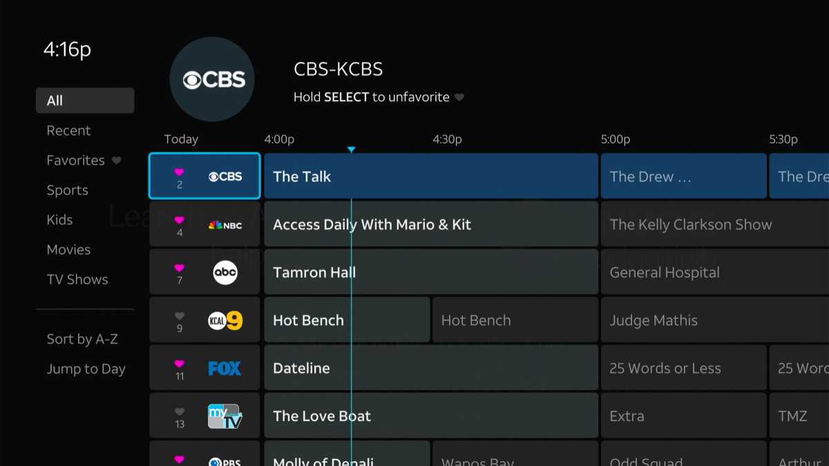 DirecTV Stream grid guide