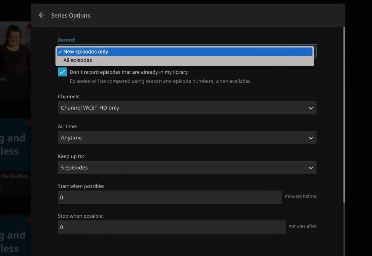 Jellyfin series recording options