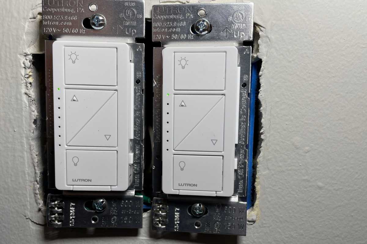 Lutron Caseta dimmers installed