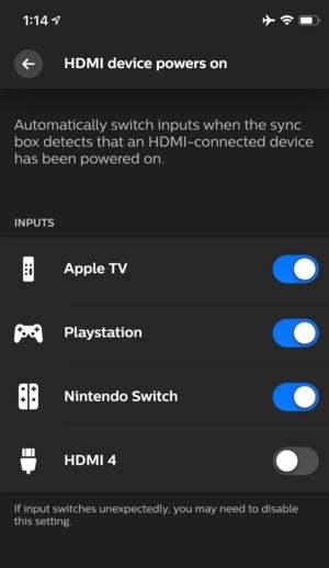 philips hue play hdmi sync box auto sync settings