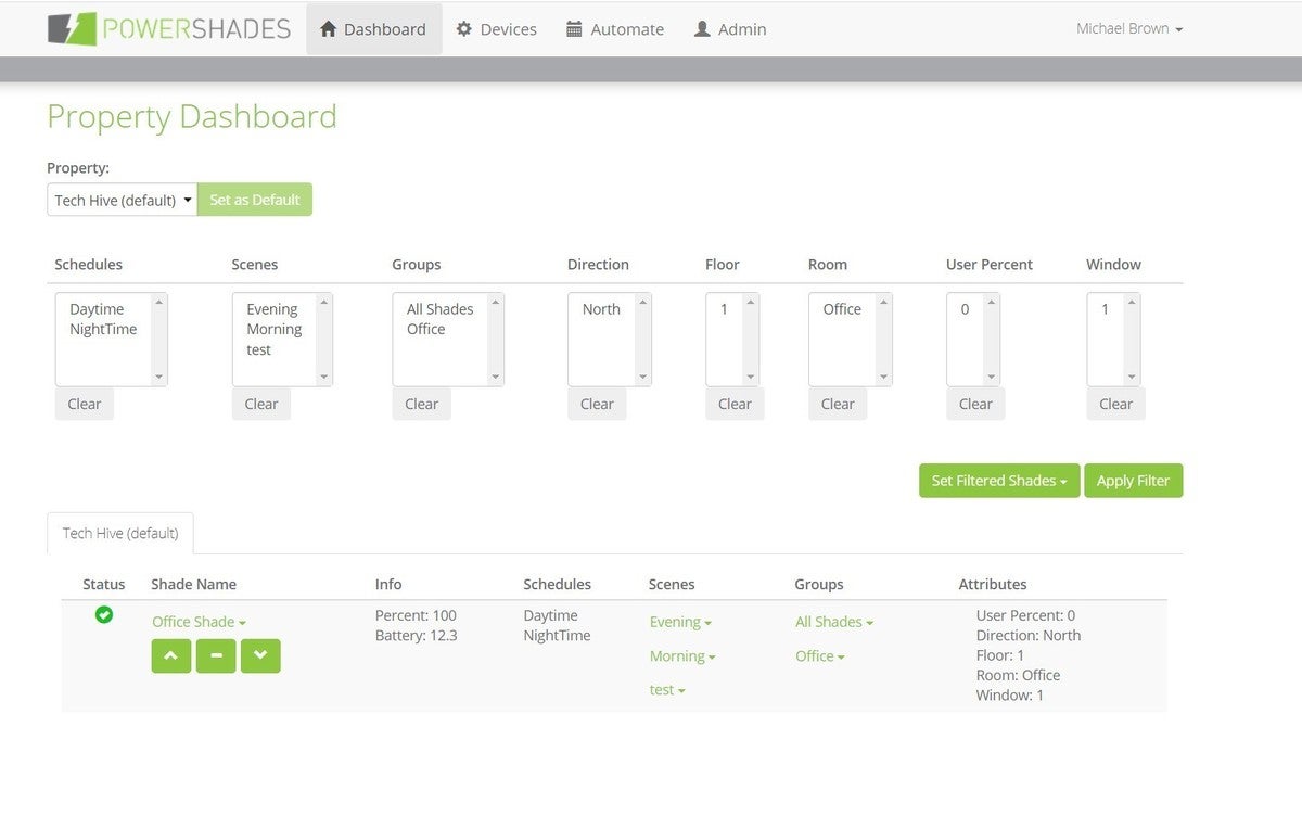 powershades dashboard