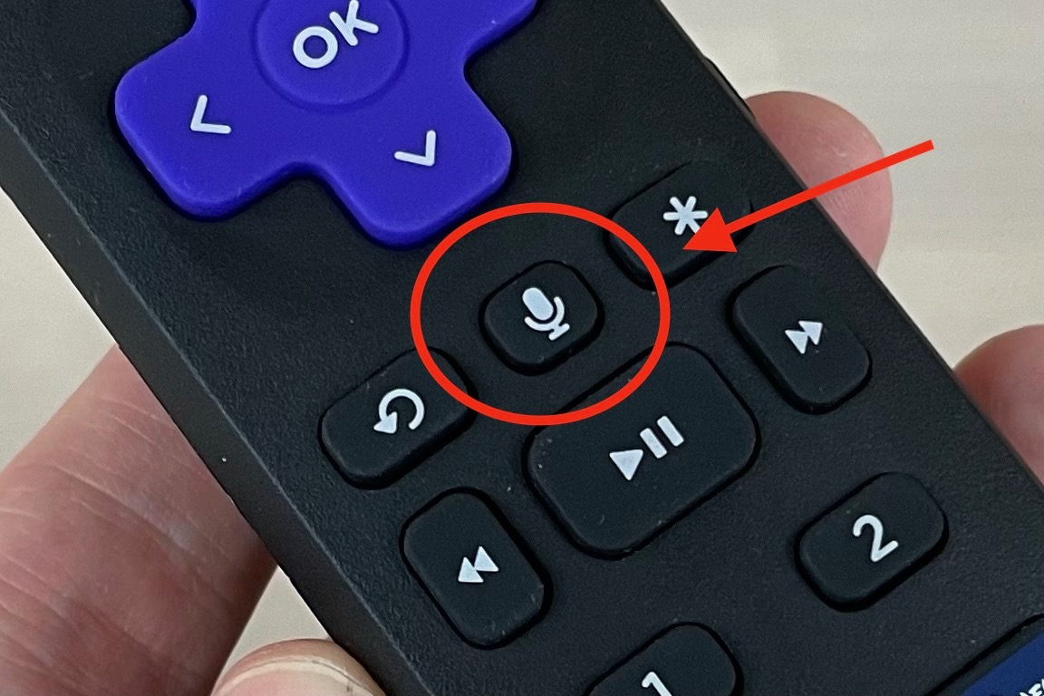 Roku remote microphone button