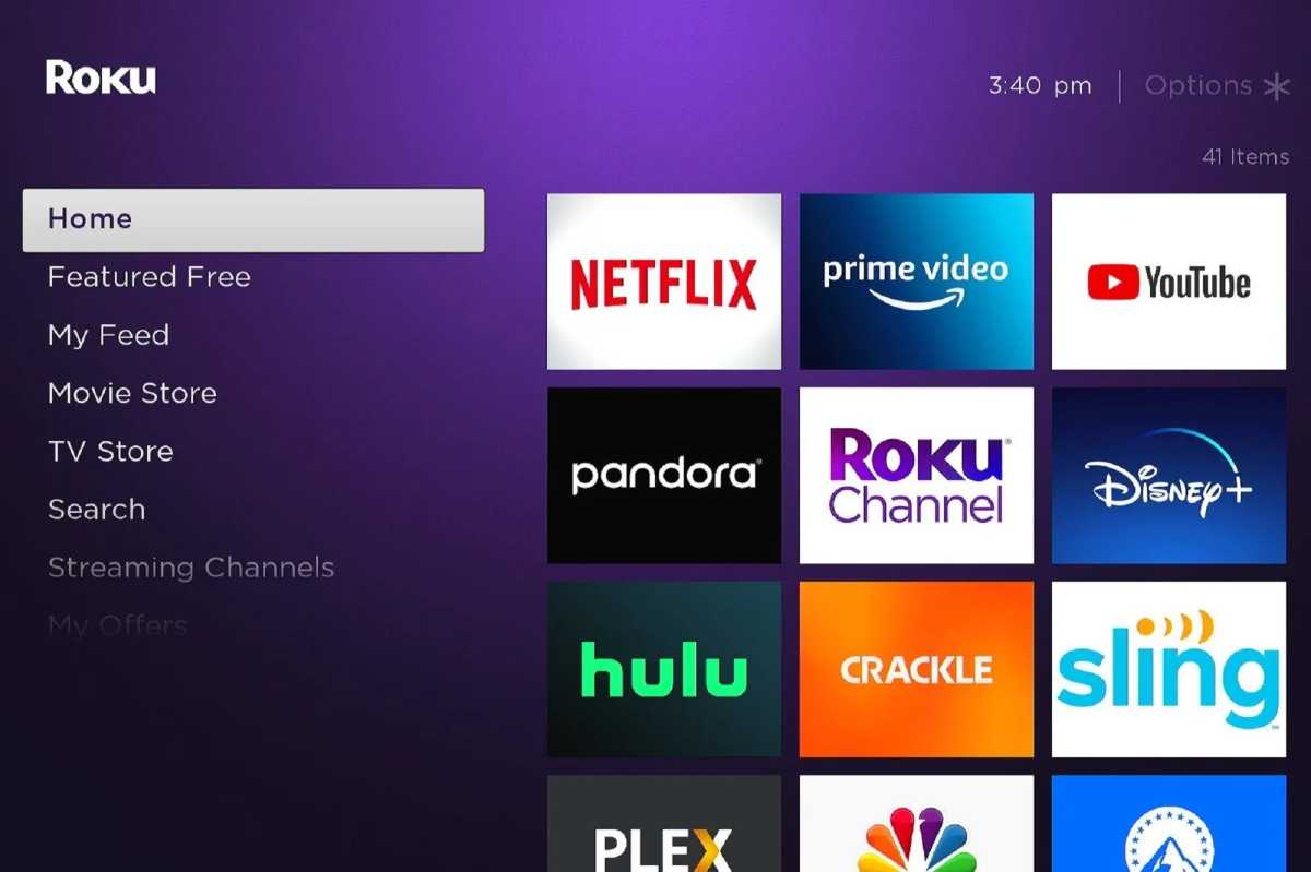 Roku home screen