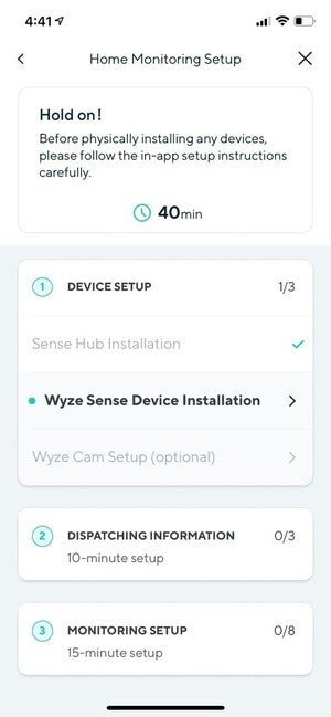 wyze home monitoring setup process