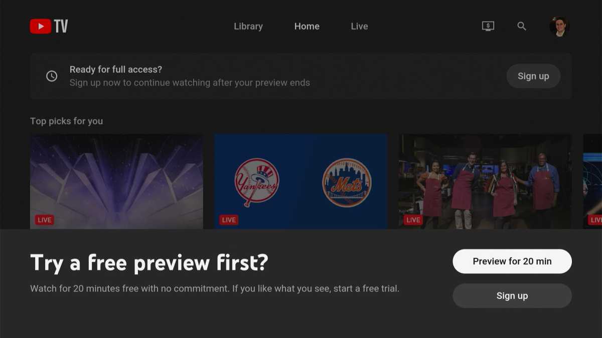YouTube TV preview