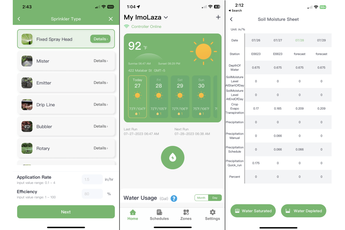 ImoLaza sprinkler controller app