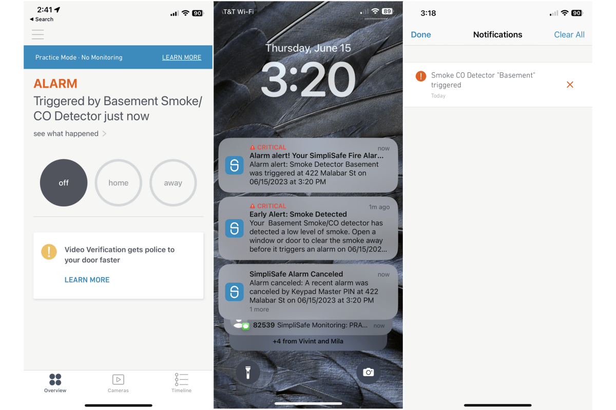 SimpliSafe Smoke & Carbon Monoxide Detector app screenshots