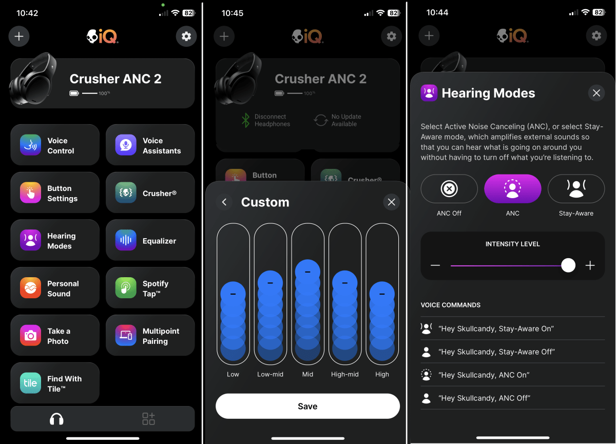 Skullcandy IQ app screenshots